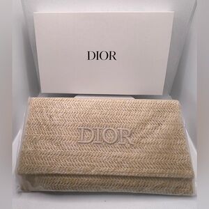 Christian Dior Novelty Clutch Pouch Raffia
With Pearl Chain Strap NWOT